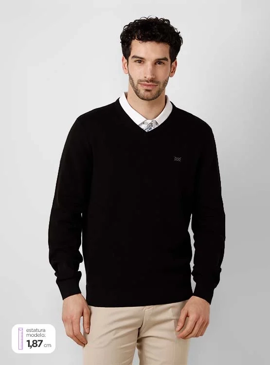 SWEATER REGATTA BÁSICO CUELLO EN V - 1