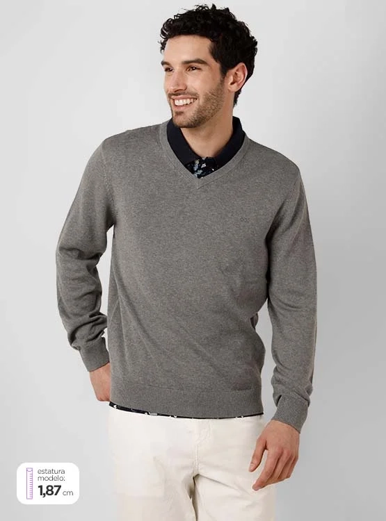 SWEATER REGATTA BÁSICO CUELLO EN V - 1