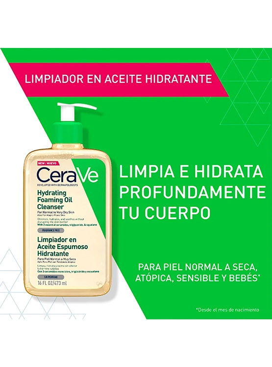 LIMPIADOR EN ACEITE ESPUMOSO HIDRATANTE CERAVE 473 ML - 2