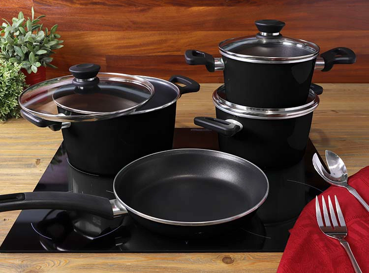 BATERÍA DE COCINA MAGEFESA CORAL NEGRO 7 PIEZAS - 6