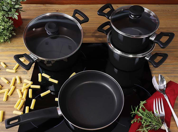 BATERÍA DE COCINA MAGEFESA CORAL NEGRO 7 PIEZAS - 7