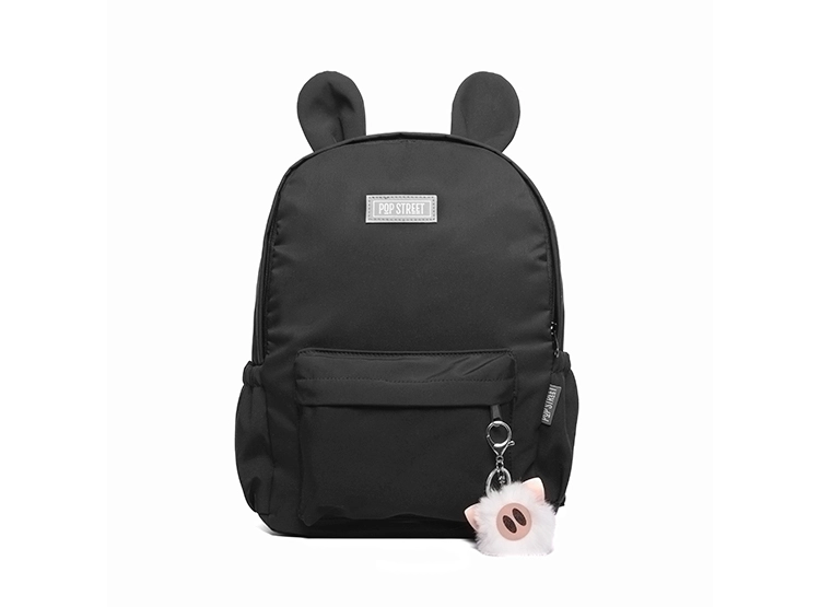 MOCHILA POP STREET MINIMALISTA OREJAS NEGRO - 1