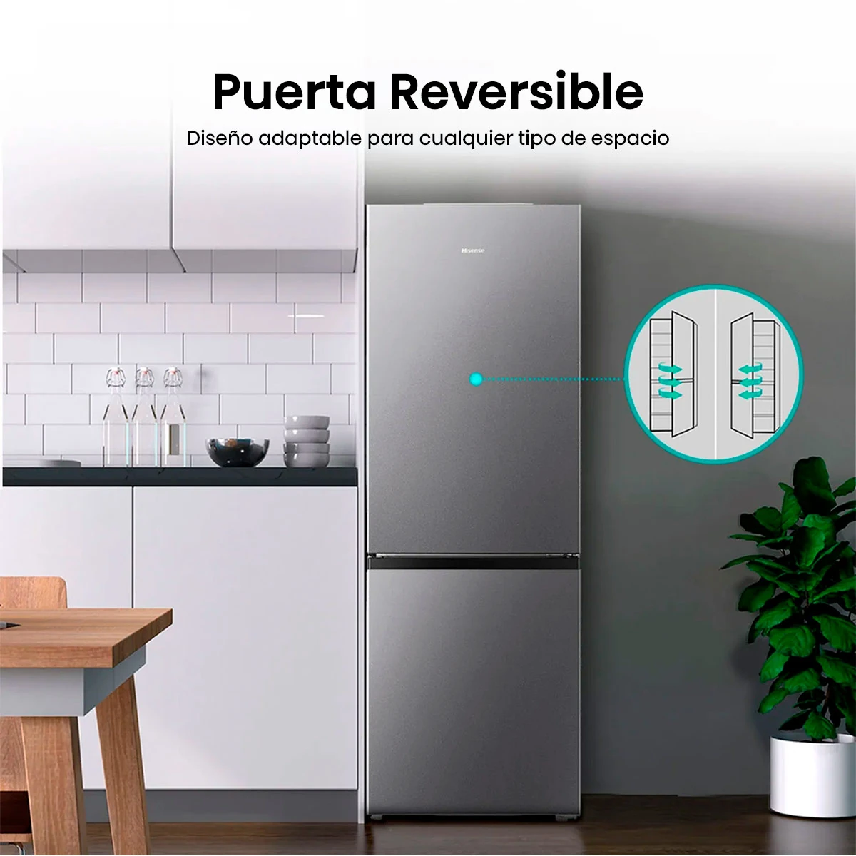 REFRIGERADOR BOTTOM FREEZER HISENSE RD-22DC 165L FRIO DIRECTO ACERO - 6