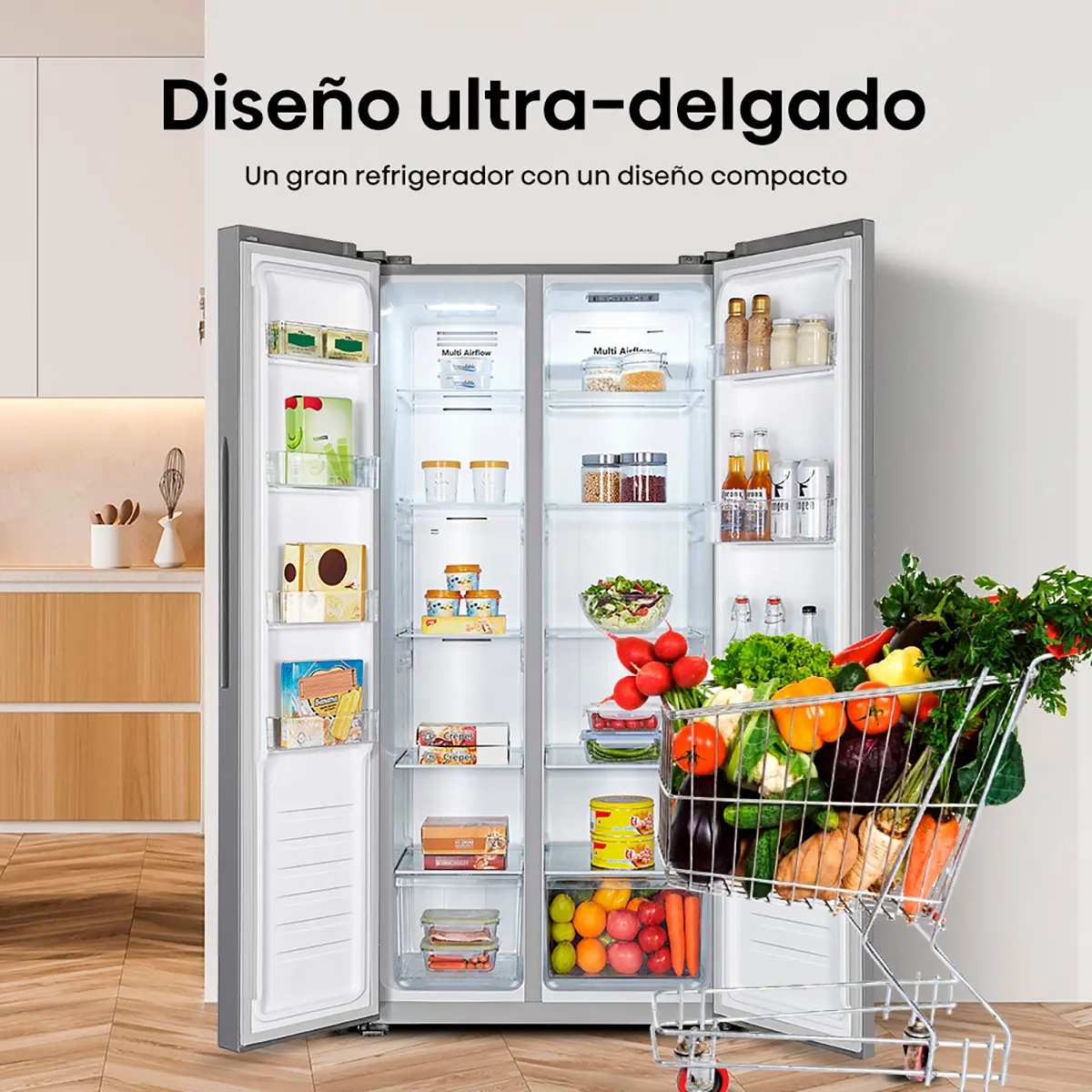 REFRIGERADOR SIDE BY SIDE HISENSE RC-56WS 428L NO FROST ACERO - 5
