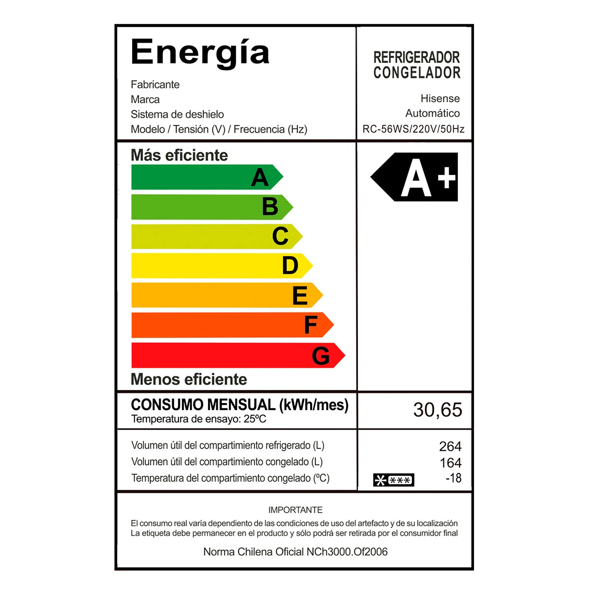 REFRIGERADOR SIDE BY SIDE HISENSE RC-56WS 428L NO FROST ACERO - 9