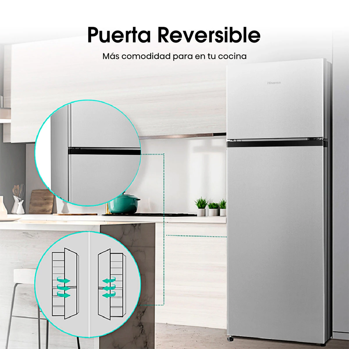 REFRIGERADOR TOP FREEZER HISENSE RD-27DR 205L FRIO DIRECTO PLATA - 6