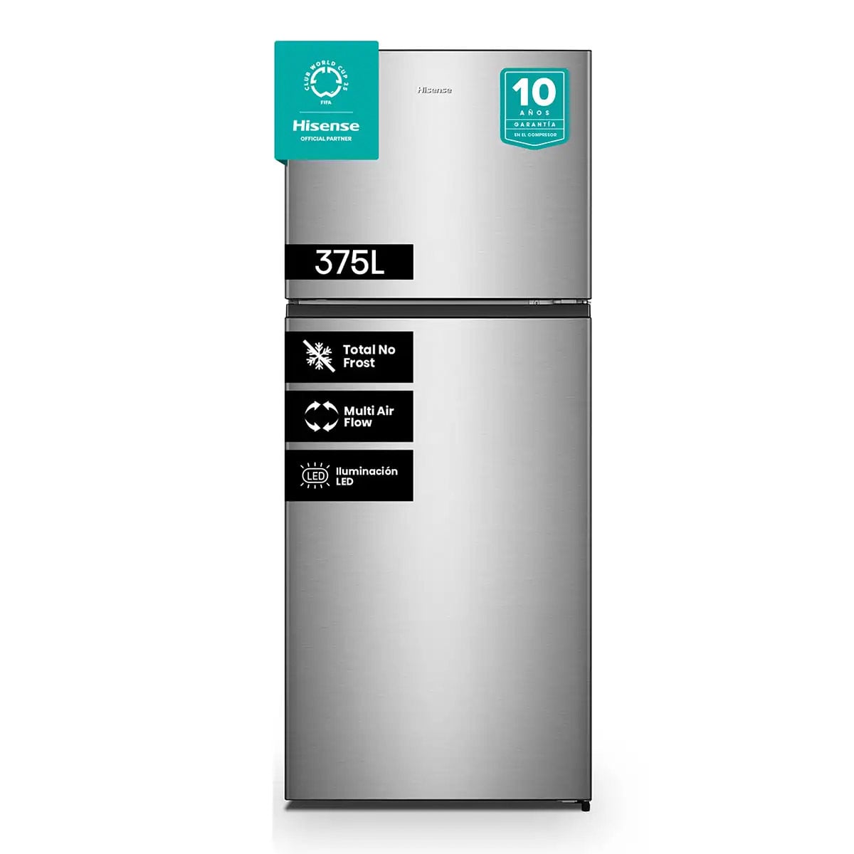 REFRIGERADOR TOP FREEZER HISENSE RD-49WRD 375L NO FROST PLATA - 2