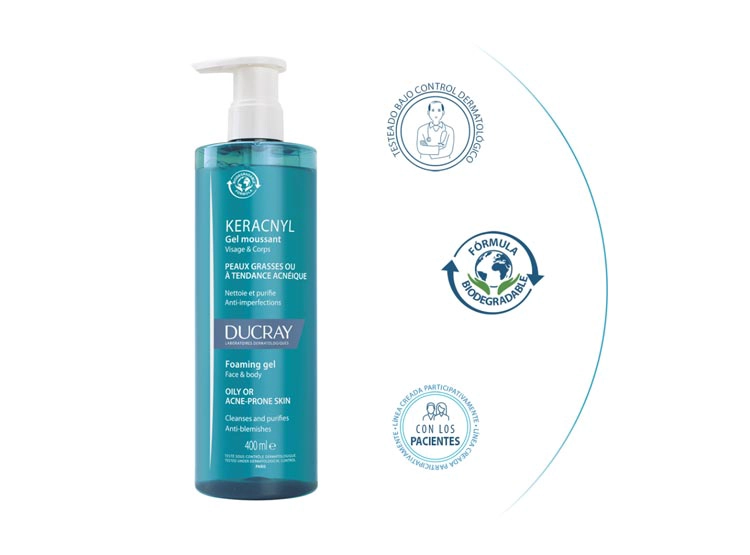 LIMPIADOR CORPORAL DUCRAY GEL KERACNYL 400 ML - 1