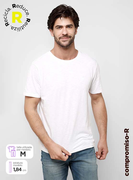 POLERA HOMBRE ROBERT LEWIS ALGODÓN CUELLO REDONDO MANGA CORTA - 1