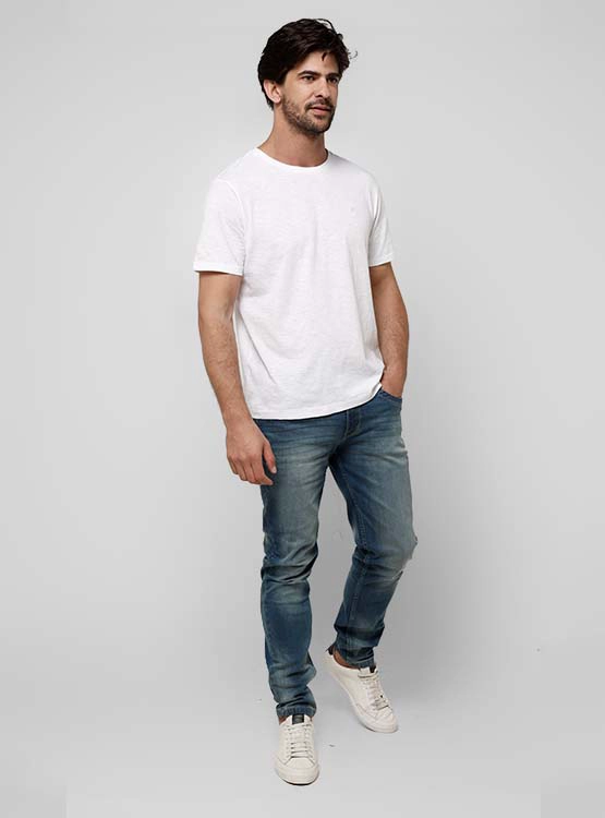 POLERA HOMBRE ROBERT LEWIS ALGODÓN CUELLO REDONDO MANGA CORTA - 4