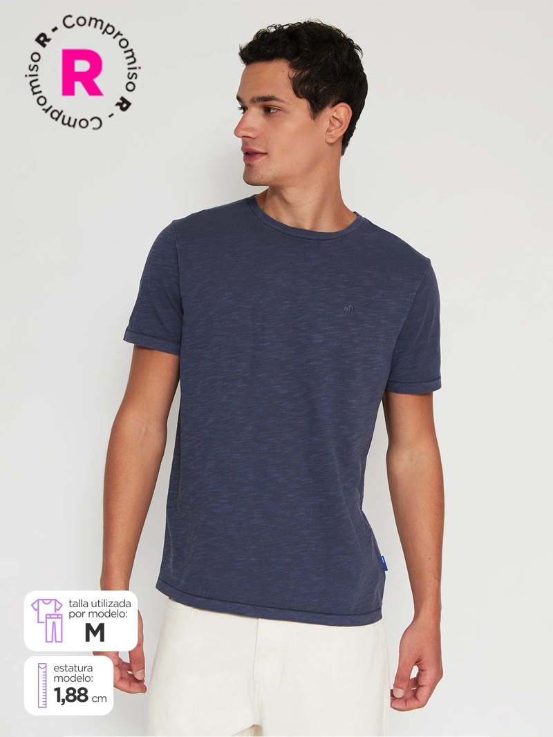 POLERA HOMBRE ROBERT LEWIS ALGODÓN CUELLO REDONDO MANGA CORTA - 1