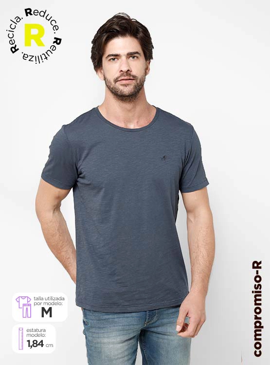 POLERA HOMBRE ROBERT LEWIS ALGODÓN CUELLO REDONDO MANGA CORTA - 1