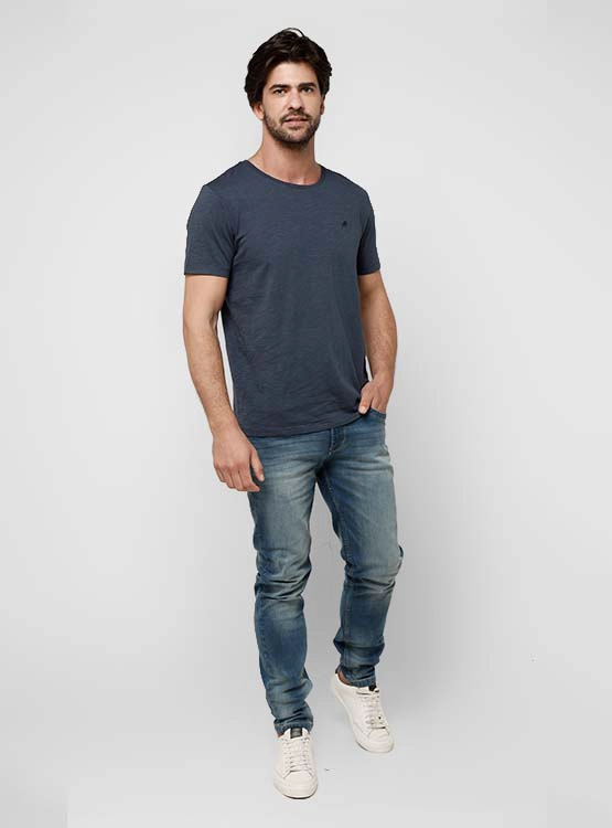 POLERA HOMBRE ROBERT LEWIS ALGODÓN CUELLO REDONDO MANGA CORTA - 4