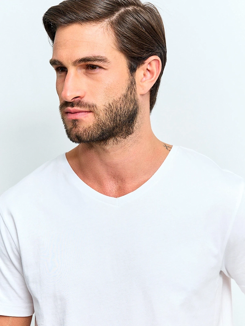 POLERA HOMBRE BARBADOS MANGA CORTA CUELLO V - 3