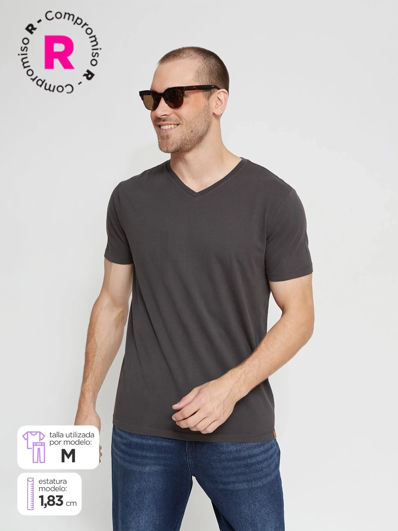 POLERA HOMBRE BARBADOS MANGA CORTA CUELLO V - 1