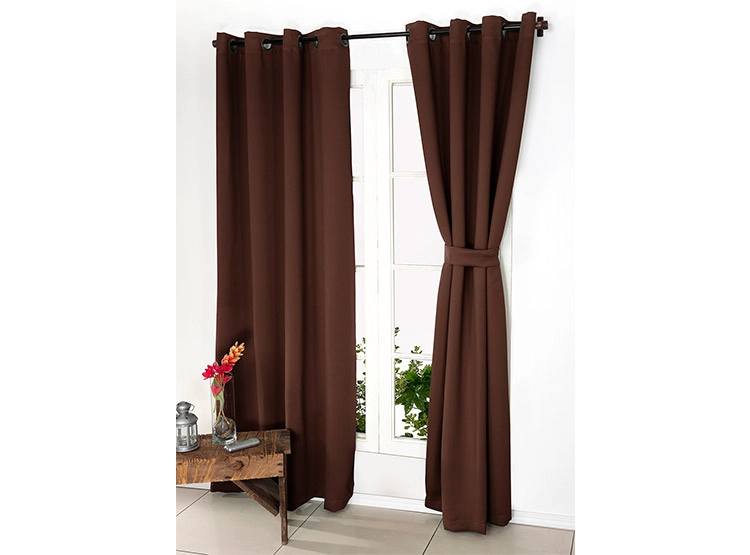 SET CORTINA DORAL VICTORIA BLACKOUT TEJIDO CAFE - 1