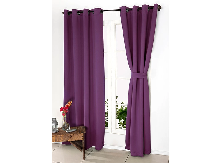 SET CORTINA DORAL VICTORIA BLACKOUT TEJIDO LILA - 1