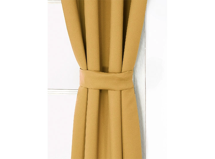 SET CORTINAS DORAL VICTORIA BLACKOUT TEJIDO MOSTAZA - 2
