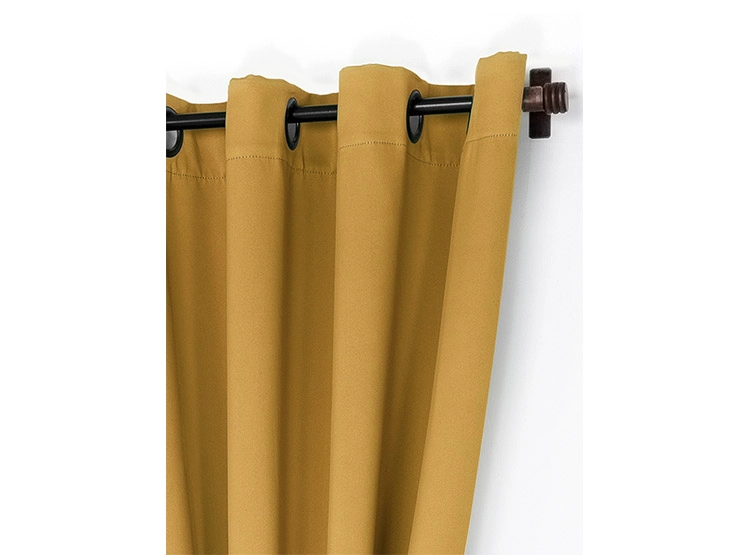 SET CORTINAS DORAL VICTORIA BLACKOUT TEJIDO MOSTAZA - 3