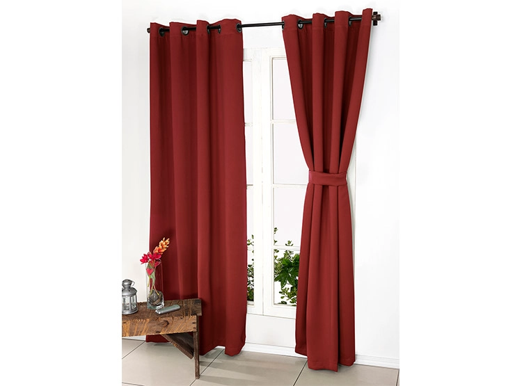 SET CORTINA DORAL VICTORIA BLACKOUT TEJIDO ROJO - 1
