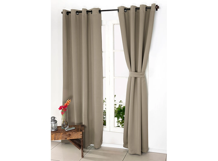 SET CORTINA DORAL VICTORIA BLACKOUT TEJIDO TAUPE - 1