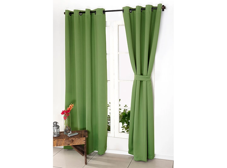 SET CORTINA DORAL VICTORIA BLACKOUT TEJIDO VERDE - 1