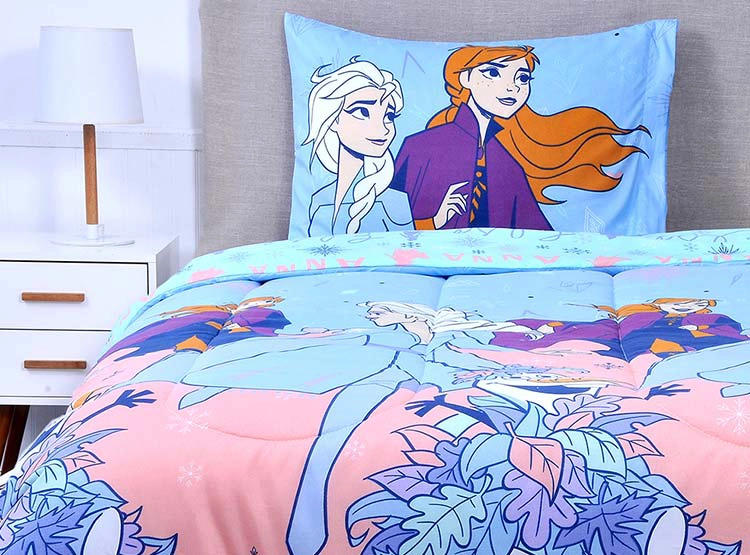 PLUMÓN DISNEY FROZEN OLAF 1.5 PLAZAS CELESTE ESTAMPADO - 1
