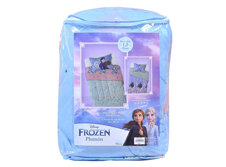 PLUMÓN DISNEY FROZEN OLAF 1.5 PLAZAS CELESTE ESTAMPADO - 4