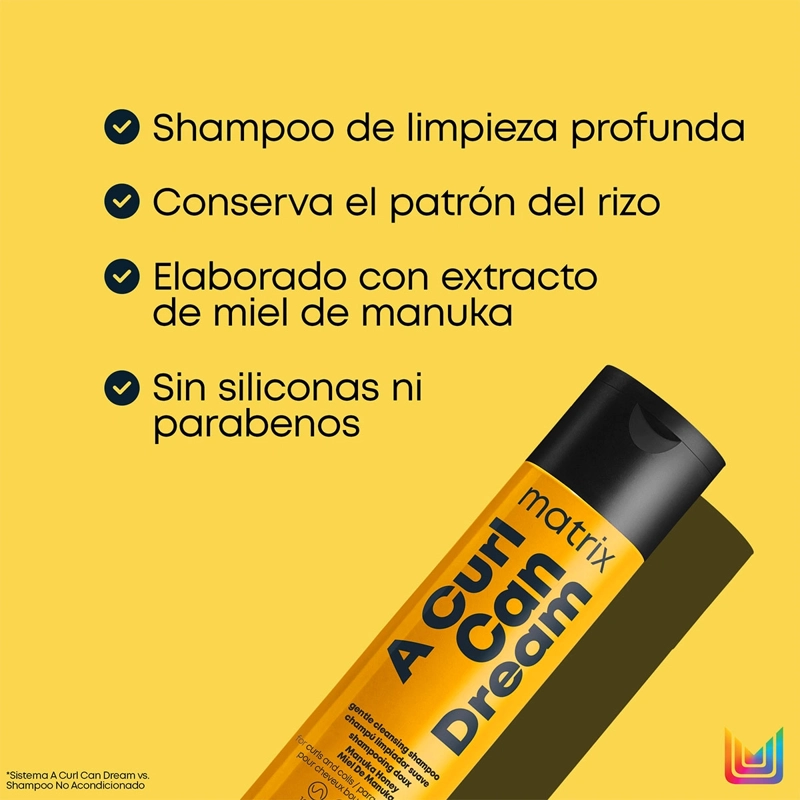 SHAMPOO MATRIX PROFESIONAL LIMPIEZA PROFUNDA CABELLO RIZADO A CURL CAN DREAM 300 ML - 3