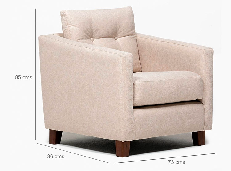 SILLON BARRA DESIGN ELENA 1 CUERPO LINO - 2