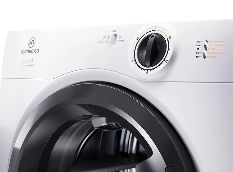 SECADORA DE ROPA POR VENTILACIÓN MADEMSA 7D BZG 7KG BLANCO - 4