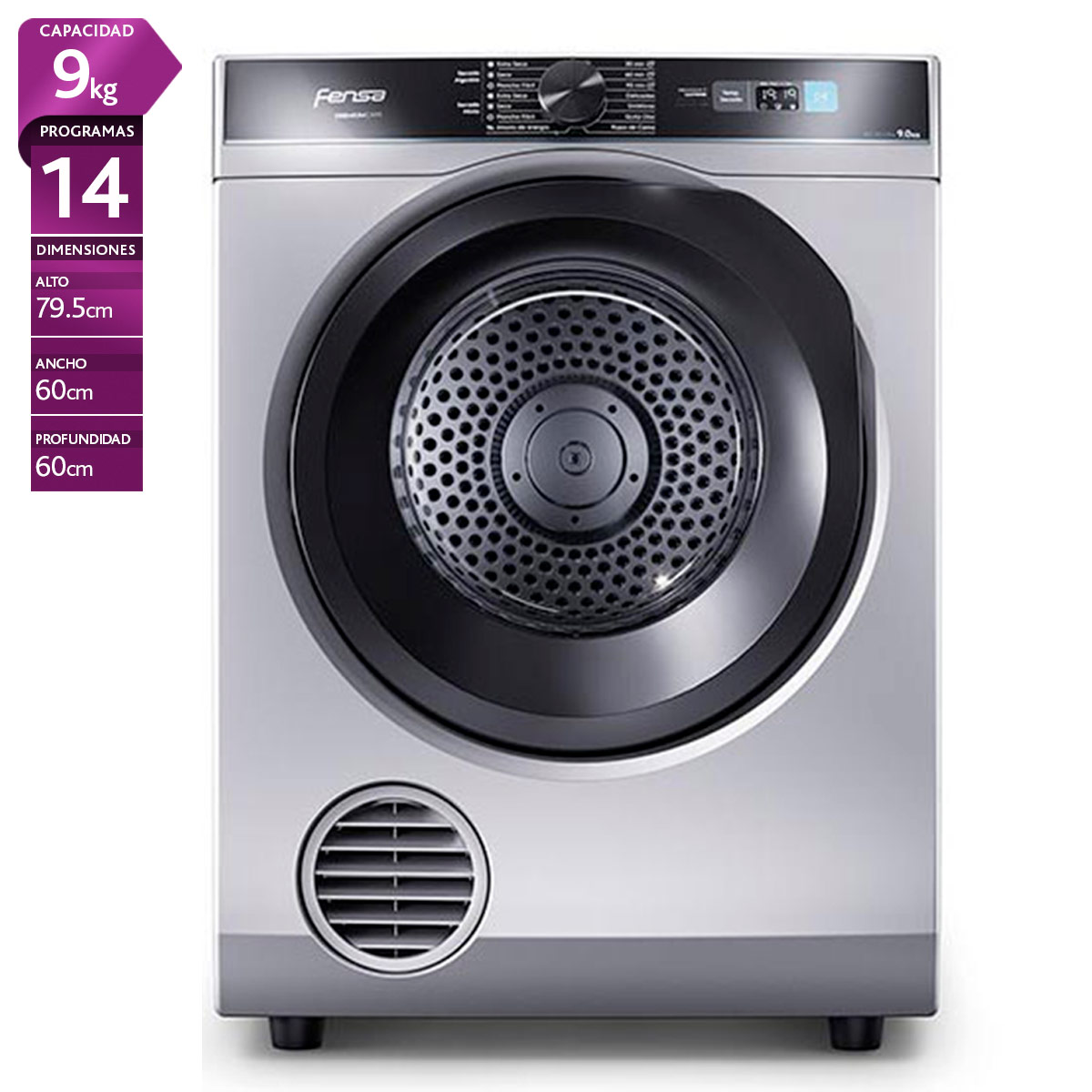 SECADORA DE ROPA POR VENTILACIÓN MADEMSA PREMIUM CARE PRO 9D 9KG GRIS