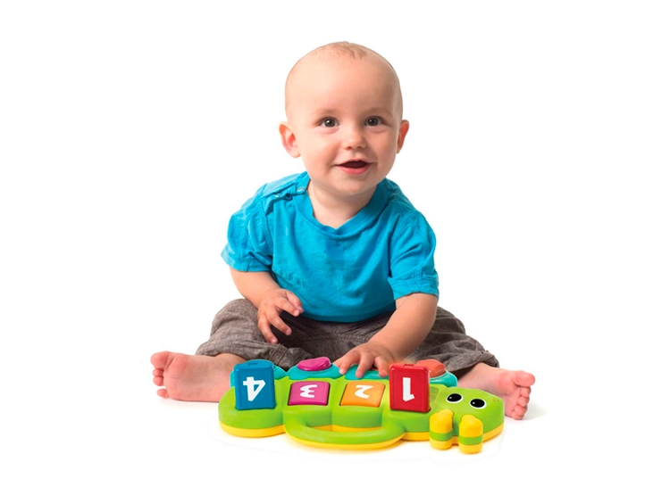 JUGUETE INTERACTIVO ESTIMULACIÓN INFANTINO CUNCUNA LIGHT SOUND POP BUDDY VERDE - 5
