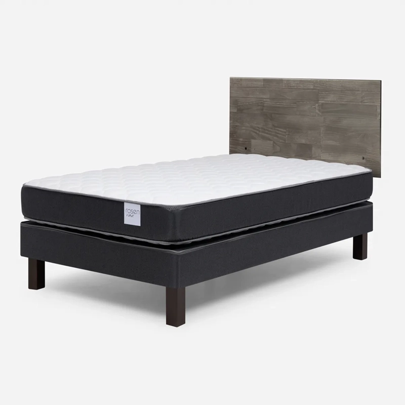 JUEGO DE DORMITORIO ROSEN CAMA EUROPEA WAVE 1 PLAZA + RESPALDO TABOR GRAFITO - 2