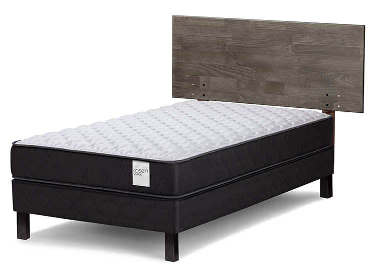 JUEGO DE DORMITORIO ROSEN CAMA EUROPEA WAVE 1.5 PLAZAS + RESPALDO TABOR GRAFITO - 2