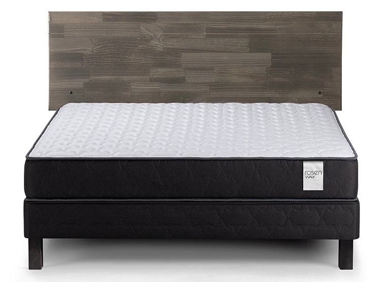 JUEGO DE DORMITORIO ROSEN CAMA EUROPEA WAVE BN 2 PLAZAS + RESPALDO TABOR GRAFITO - 1