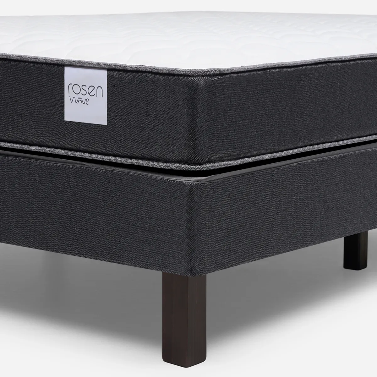 JUEGO DE DORMITORIO ROSEN CAMA EUROPEA WAVE BN 2 PLAZAS + RESPALDO TABOR GRAFITO - 3