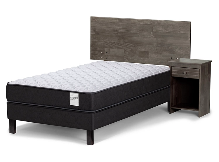 JUEGO DE DORMITORIO ROSEN CAMA EUROPEA WAVE 1 PLAZA + SET TABOR GRAFITO - 2