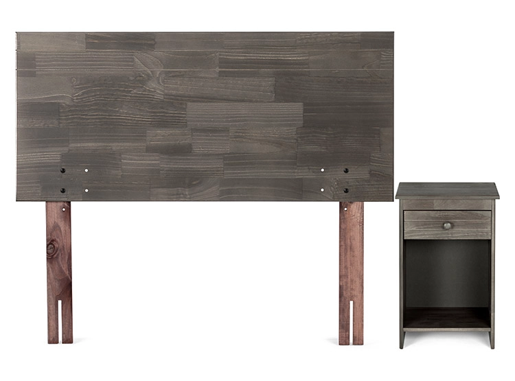 SET DE MUEBLES ROSEN DORMITORIO TABOR 1.5 PLAZAS MADERA GRAFITO - 1