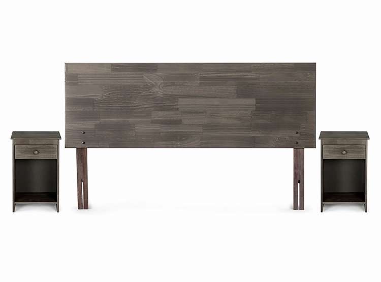 SET DE MUEBLES ROSEN DORMITORIO TABOR 2 PLAZAS MADERA GRAFITO - 1