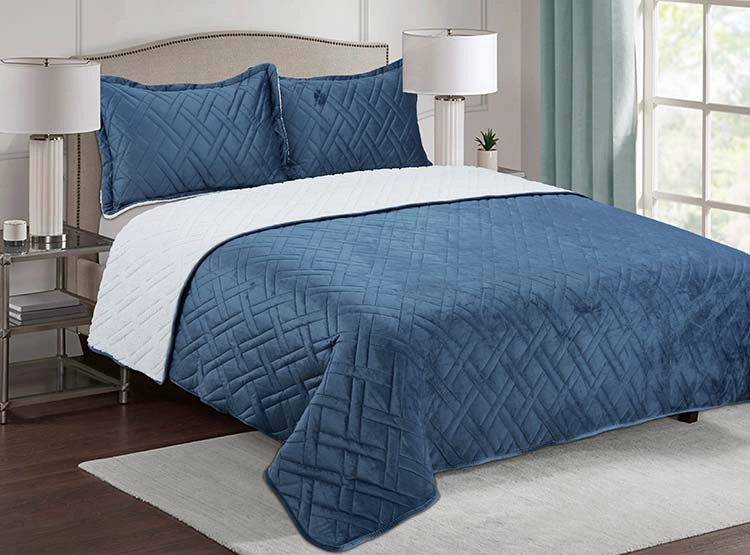 COBERTOR ANDES COBERTO VELVET CHIPORRO 2 PLAZAS AZUL SHERPA - 1