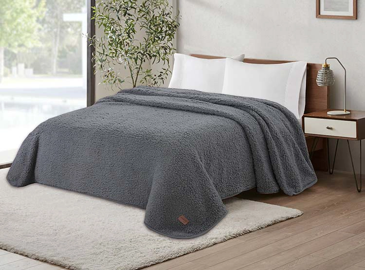 FRAZADA ANDES SHERPA GRIS KING - 1