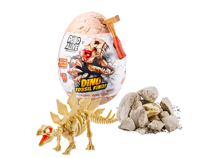 HUEVO CON ESQUELETO DE DINOSAURIO ZURU PARA EXCAVAR Y ARMAR ROBO ALIVE - 1