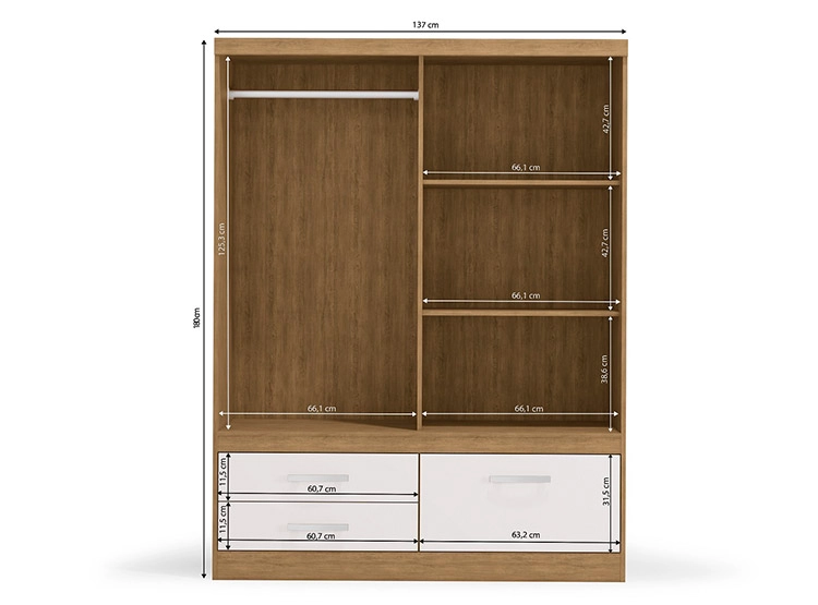 CLOSET YARDAS FREIJO S582 BLANCO 2P 3C - 4