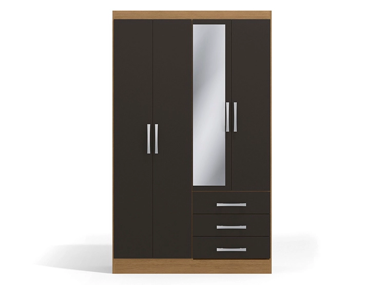 CLOSET YARDAS FREIJO S484 4 PUERTAS 3 CAJONES NEGRO MATE - 1