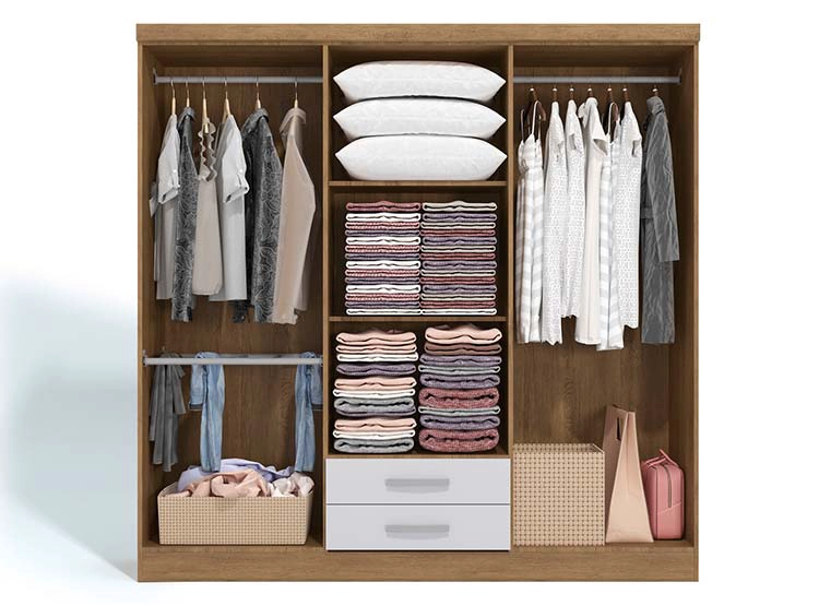 CLOSET YARDAS FREIJO S446 6 PUERTAS 2 CAJONES BLANCO - 2