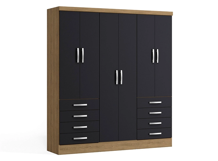 CLOSET YARDAS FREIJO S338 6 PUERTAS 8 CAJONES NEGRO MATE - 1