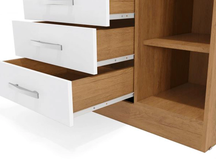 CÓMODA YARDAS FREIJO S265 1 PUERTA 5 CAJONES BLANCO - 4