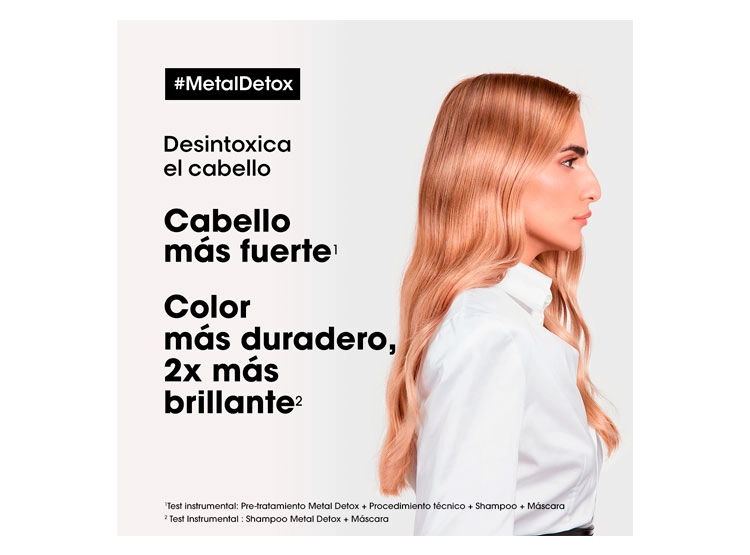 SHAMPOO LOREAL PROFESSIONNEL SIN SULFATOS CABELLO DAÑADO TINTURADO METAL DETOX 300 ML - 2