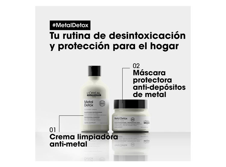SHAMPOO LOREAL PROFESSIONNEL SIN SULFATOS CABELLO DAÑADO TINTURADO METAL DETOX 300 ML - 6